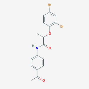 molecular formula C17H15Br2NO3 B248947 N-(4-acetylphenyl)-2-(2,4-dibromophenoxy)propanamide 