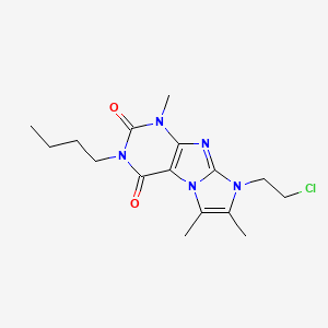 molecular formula C16H22ClN5O2 B2489470 3-丁基-8-(2-氯乙基)-1,6,7-三甲基-1,3,5-三氢-4-咪唑啉[1,2-h]吡咯-2,4-二酮 CAS No. 923368-26-7