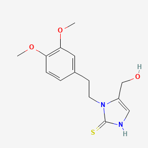 molecular formula C14H18N2O3S B2489478 [1-(3,4-dimethoxyphenethyl)-2-sulfanyl-1H-imidazol-5-yl]methanol CAS No. 338422-51-8
