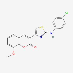 molecular formula C19H13ClN2O3S B2489482 3-{2-[(4-chlorophenyl)amino]-1,3-thiazol-4-yl}-8-methoxy-2H-chromen-2-one CAS No. 325804-08-8