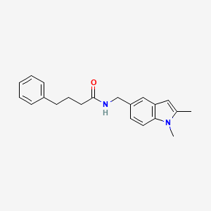 molecular formula C21H24N2O B2489489 N-((1,2-dimethyl-1H-indol-5-yl)methyl)-4-phenylbutanamide CAS No. 852137-78-1