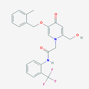 B2489494 2-(2-(hydroxymethyl)-5-((2-methylbenzyl)oxy)-4-oxopyridin-1(4H)-yl)-N-(2-(trifluoromethyl)phenyl)acetamide CAS No. 941974-47-6