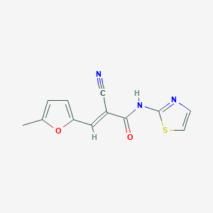 molecular formula C12H9N3O2S B2489502 (E)-2-cyano-3-(5-methylfuran-2-yl)-N-(1,3-thiazol-2-yl)prop-2-enamide CAS No. 667413-45-8