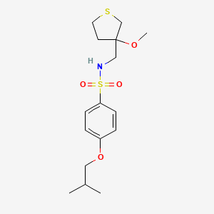 molecular formula C16H25NO4S2 B2489504 4-isobutoxy-N-((3-methoxytetrahydrothiophen-3-yl)methyl)benzenesulfonamide CAS No. 1448065-88-0