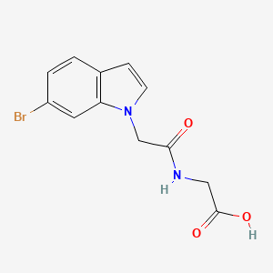 molecular formula C12H11BrN2O3 B2489508 2-[2-(6-bromo-1H-indol-1-yl)acetamido]acetic acid CAS No. 1081143-33-0