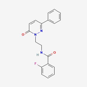 molecular formula C19H16FN3O2 B2489510 2-fluoro-N-(2-(6-oxo-3-phenylpyridazin-1(6H)-yl)ethyl)benzamide CAS No. 921872-70-0