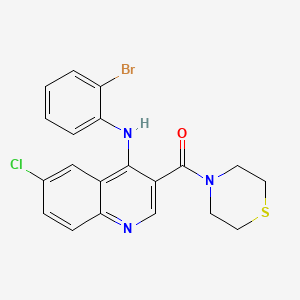 (4-((2-Bromophenyl)amino)-6-chloroquinolin-3-yl)(thiomorpholino)methanone