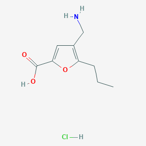 molecular formula C9H14ClNO3 B2489519 4-Aminomethyl-5-propyl-furan-2-carboxylic acid hydrochloride CAS No. 1052514-48-3