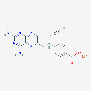 molecular formula C18H15LiN6O2 B2489522 Lithium 4-(1-(2,4-diaminopteridin-6-yl)pent-4-yn-2-yl)benzoate CAS No. 1445586-53-7