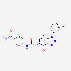 4-{2-[3-(3-methylphenyl)-7-oxo-3H,6H,7H-[1,2,3]triazolo[4,5-d]pyrimidin-6-yl]acetamido}benzamide