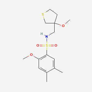 molecular formula C15H23NO4S2 B2489529 2-methoxy-N-((3-methoxytetrahydrothiophen-3-yl)methyl)-4,5-dimethylbenzenesulfonamide CAS No. 1448136-88-6