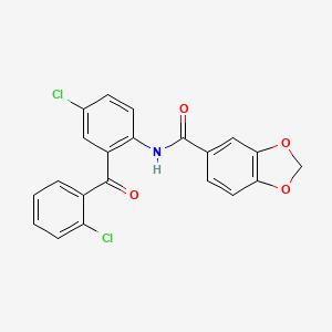 N-(4-chloro-2-(2-chlorobenzoyl)phenyl)benzo[d][1,3]dioxole-5-carboxamide