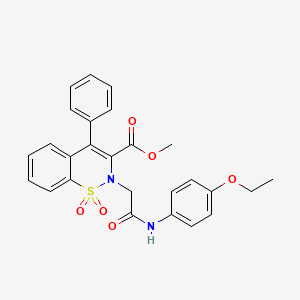 molecular formula C26H24N2O6S B2489533 methyl 2-(2-((4-ethoxyphenyl)amino)-2-oxoethyl)-4-phenyl-2H-benzo[e][1,2]thiazine-3-carboxylate 1,1-dioxide CAS No. 1114828-21-5