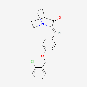 molecular formula C21H20ClNO2 B2489534 (2Z)-2-({4-[(2-chlorophenyl)methoxy]phenyl}methylidene)-1-azabicyclo[2.2.2]octan-3-one CAS No. 865660-02-2