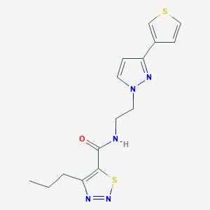 molecular formula C15H17N5OS2 B2489538 4-propyl-N-(2-(3-(thiophen-3-yl)-1H-pyrazol-1-yl)ethyl)-1,2,3-thiadiazole-5-carboxamide CAS No. 2034259-92-0