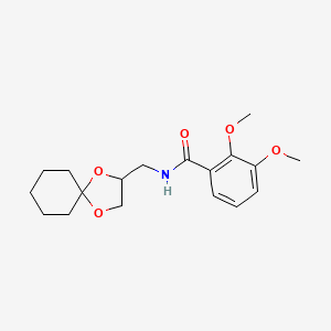 molecular formula C18H25NO5 B2489539 N-(1,4-二氧杂螺[4.5]癸烷-2-基甲基)-2,3-二甲氧基苯甲酰胺 CAS No. 900006-40-8
