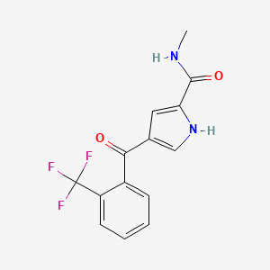 molecular formula C14H11F3N2O2 B2489565 N-methyl-4-[2-(trifluoromethyl)benzoyl]-1H-pyrrole-2-carboxamide CAS No. 320418-99-3