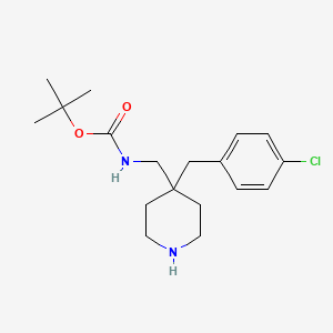 molecular formula C18H27ClN2O2 B2489570 叔丁基 [4-(4-氯苄基)哌啶-4-基]甲基碳酸酯 CAS No. 1823549-04-7