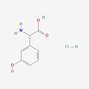 molecular formula C8H10ClNO3 B2489573 Amino(3-hydroxyphenyl)acetic acid hydrochloride CAS No. 31932-87-3; 81017-73-4