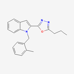 molecular formula C21H21N3O B2489574 1-(2-甲基苄基)-2-(5-丙基-1,3,4-噁二唑-2-基)-1H-吲哚 CAS No. 921800-90-0