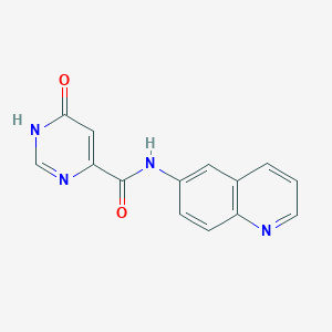 molecular formula C14H10N4O2 B2489577 6-hydroxy-N-(quinolin-6-yl)pyrimidine-4-carboxamide CAS No. 2034578-48-6