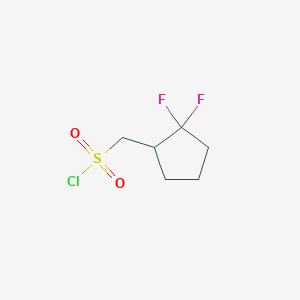 molecular formula C6H9ClF2O2S B2489579 (2,2-Difluorocyclopentyl)methanesulfonyl chloride CAS No. 1785345-03-0