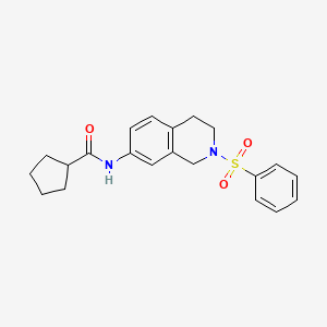 N-(2-(phenylsulfonyl)-1,2,3,4-tetrahydroisoquinolin-7-yl)cyclopentanecarboxamide