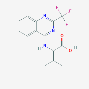 molecular formula C15H16F3N3O2 B2489590 N-[2-(三氟甲基)-4-喹唑啉基]异亮氨酸 CAS No. 1093747-59-1
