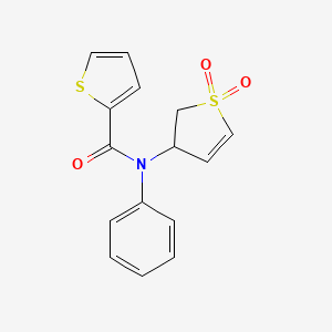 molecular formula C15H13NO3S2 B2489591 N-(1,1-dioxido-2,3-dihydrothien-3-yl)-N-phenylthiophene-2-carboxamide CAS No. 852438-78-9