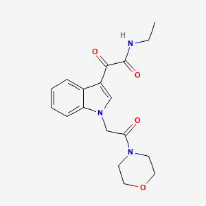 molecular formula C18H21N3O4 B2489595 N-ethyl-2-(1-(2-morpholino-2-oxoethyl)-1H-indol-3-yl)-2-oxoacetamide CAS No. 872855-39-5