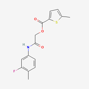 molecular formula C15H14FNO3S B2489596 [(3-Fluoro-4-methylphenyl)carbamoyl]methyl 5-methylthiophene-2-carboxylate CAS No. 848372-89-4
