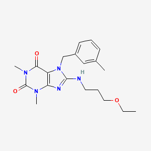8-(3-Ethoxypropylamino)-1,3-dimethyl-7-[(3-methylphenyl)methyl]purine-2,6-dione