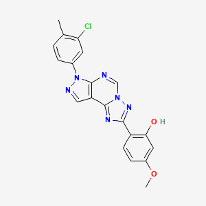 molecular formula C20H15ClN6O2 B2489599 2-(7-(3-chloro-4-methylphenyl)-7H-pyrazolo[4,3-e][1,2,4]triazolo[1,5-c]pyrimidin-2-yl)-5-methoxyphenol CAS No. 899384-44-2