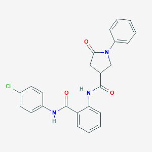 molecular formula C24H20ClN3O3 B248960 N-[2-[(4-chlorophenyl)carbamoyl]phenyl]-5-oxo-1-phenylpyrrolidine-3-carboxamide 