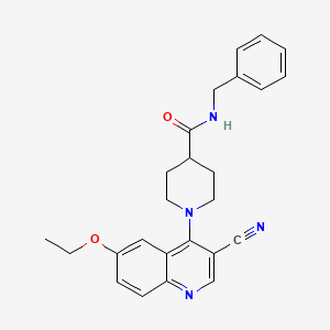 molecular formula C25H26N4O2 B2489600 2-{1-[(1-乙酰基-2,3-二氢-1H-吲哚-5-基)磺酰基]哌啶-4-基}-N-(2-乙基苯基)乙酰胺 CAS No. 1226459-49-9