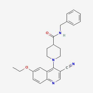 N-benzyl-1-(3-cyano-6-ethoxyquinolin-4-yl)piperidine-4-carboxamide