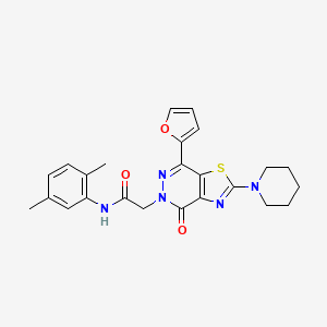 molecular formula C24H25N5O3S B2489616 N-(2,5-dimethylphenyl)-2-(7-(furan-2-yl)-4-oxo-2-(piperidin-1-yl)thiazolo[4,5-d]pyridazin-5(4H)-yl)acetamide CAS No. 1105208-10-3