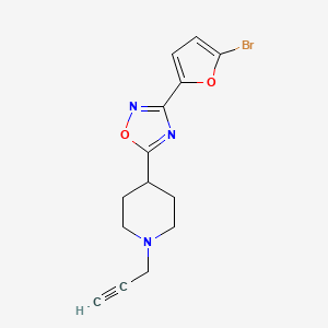 molecular formula C14H14BrN3O2 B2489632 4-[3-(5-Bromofuran-2-yl)-1,2,4-oxadiazol-5-yl]-1-(prop-2-yn-1-yl)piperidine CAS No. 2094883-18-6
