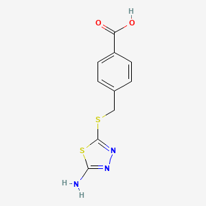 molecular formula C10H9N3O2S2 B2489634 4-{[(5-氨基-1,3,4-噻二唑-2-基)硫代]甲基}苯甲酸 CAS No. 361178-62-3