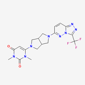 1,3-Dimethyl-6-[2-[3-(trifluoromethyl)-[1,2,4]triazolo[4,3-b]pyridazin-6-yl]-1,3,3a,4,6,6a-hexahydropyrrolo[3,4-c]pyrrol-5-yl]pyrimidine-2,4-dione