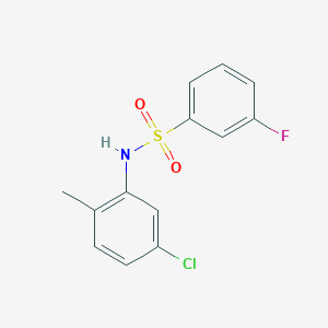 molecular formula C13H11ClFNO2S B248964 N-(5-chloro-2-methylphenyl)-3-fluorobenzenesulfonamide 