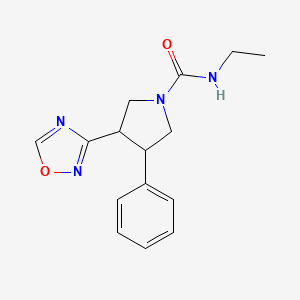 N-ethyl-3-(1,2,4-oxadiazol-3-yl)-4-phenylpyrrolidine-1-carboxamide