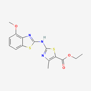 molecular formula C15H15N3O3S2 B2489673 Ethyl 2-[(4-methoxy-1,3-benzothiazol-2-yl)amino]-4-methyl-1,3-thiazole-5-carboxylate CAS No. 862974-01-4