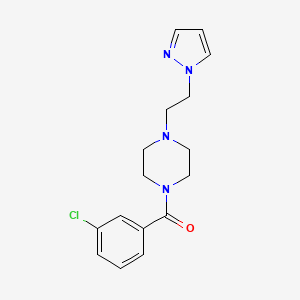 (4-(2-(1H-pyrazol-1-yl)ethyl)piperazin-1-yl)(3-chlorophenyl)methanone