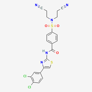 4-[bis(2-cyanoethyl)sulfamoyl]-N-[4-(3,4-dichlorophenyl)-1,3-thiazol-2-yl]benzamide