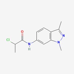 molecular formula C12H14ClN3O B2489687 2-Chloro-N-(1,3-dimethylindazol-6-yl)propanamide CAS No. 2411285-89-5