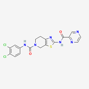 N-(3,4-dichlorophenyl)-2-(pyrazine-2-carboxamido)-6,7-dihydrothiazolo[5,4-c]pyridine-5(4H)-carboxamide