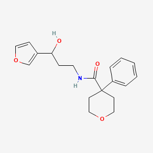 N-(3-(furan-3-yl)-3-hydroxypropyl)-4-phenyltetrahydro-2H-pyran-4-carboxamide