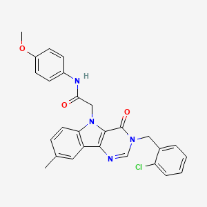 2-(3-(2-chlorobenzyl)-8-methyl-4-oxo-3H-pyrimido[5,4-b]indol-5(4H)-yl)-N-(4-methoxyphenyl)acetamide