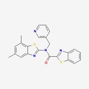 N-(5,7-dimethylbenzo[d]thiazol-2-yl)-N-(pyridin-3-ylmethyl)benzo[d]thiazole-2-carboxamide